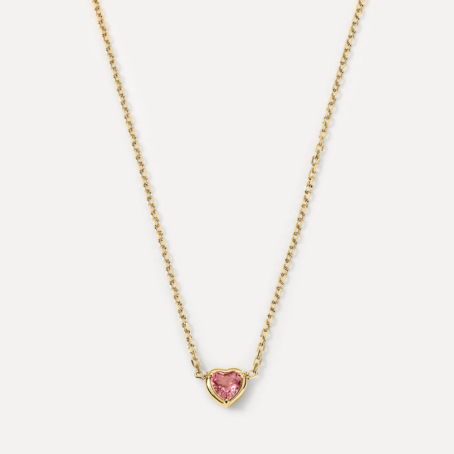 Collar de corazón con piedra natal