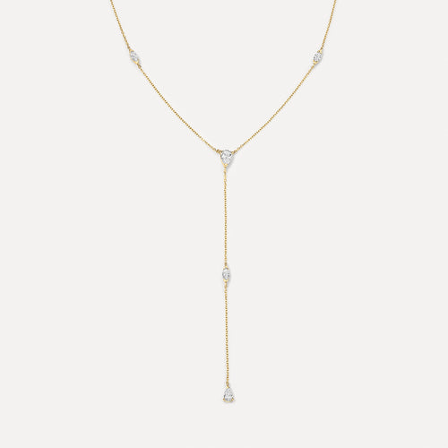 Pear + Marquise Lariat Necklace